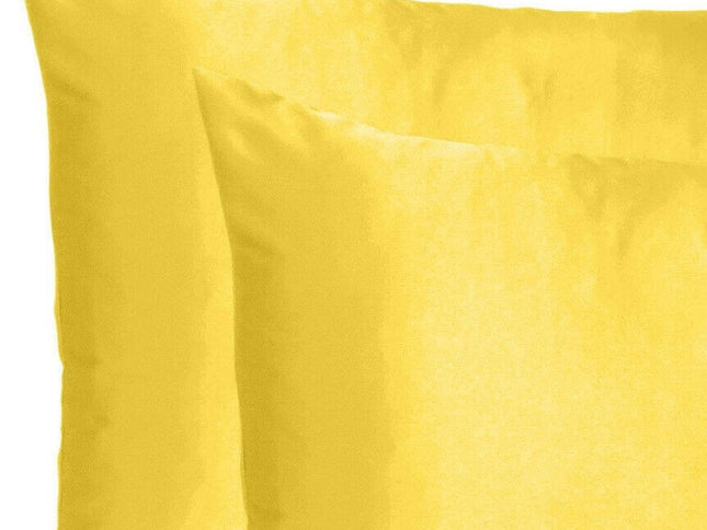 Lemon Dreamy Set Of 2 Silky Satin Queen Pillowcases