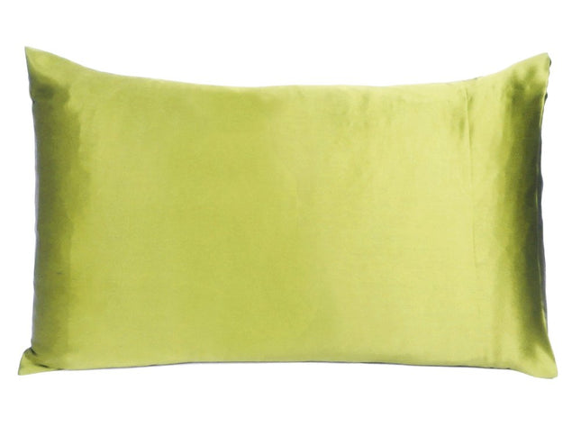 Set of Two Lemongrass Dreamy Silk Satin Queen Pillowcases