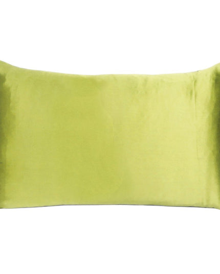 Set of Two Lemongrass Dreamy Silk Satin Queen Pillowcases