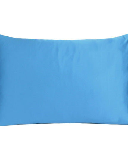 Bright Blue Dreamy Set Of 2 Silky Satin Queen Pillowcases