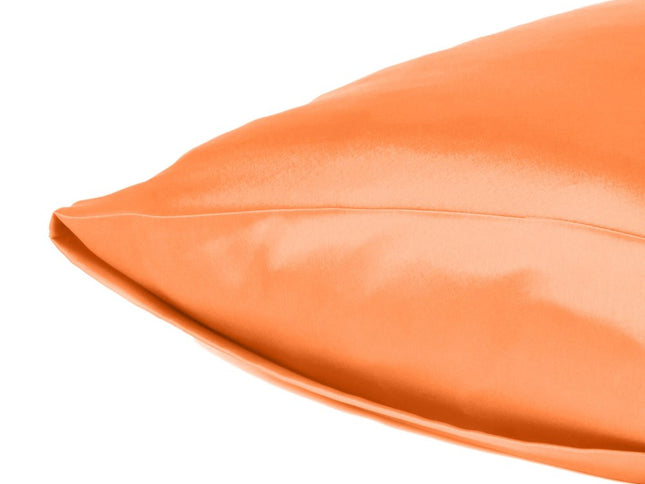 Orange Dreamy Set Of 2 Silky Satin Queen Pillowcases