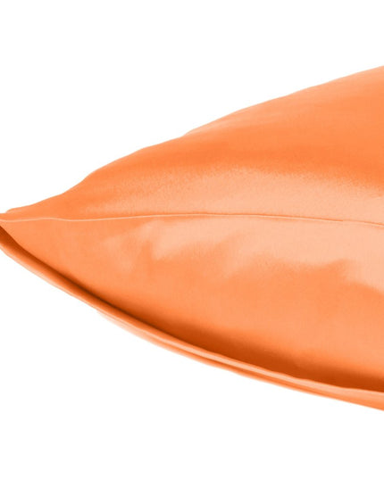 Orange Dreamy Set Of 2 Silky Satin Queen Pillowcases