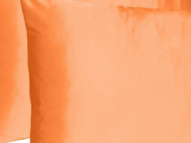 Orange Dreamy Set Of 2 Silky Satin Queen Pillowcases