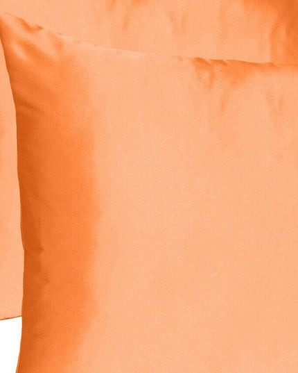 Orange Dreamy Set Of 2 Silky Satin Queen Pillowcases