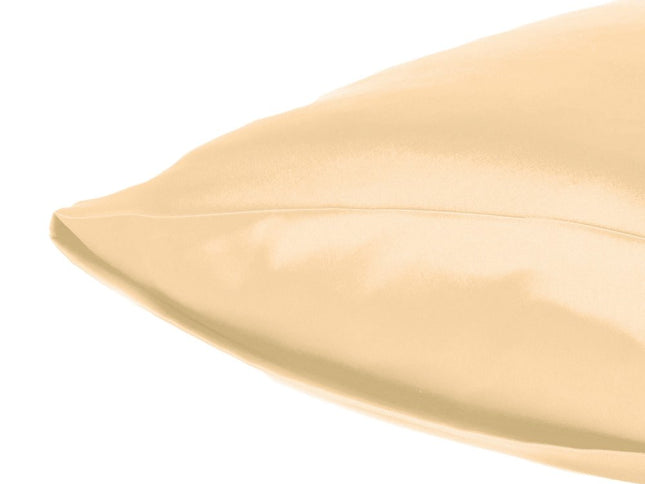 Pale Peach Dreamy Set Of 2 Silky Satin Queen Pillowcases