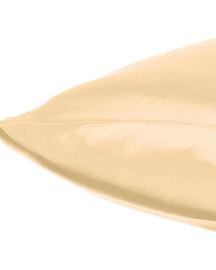 Pale Peach Dreamy Set Of 2 Silky Satin Queen Pillowcases