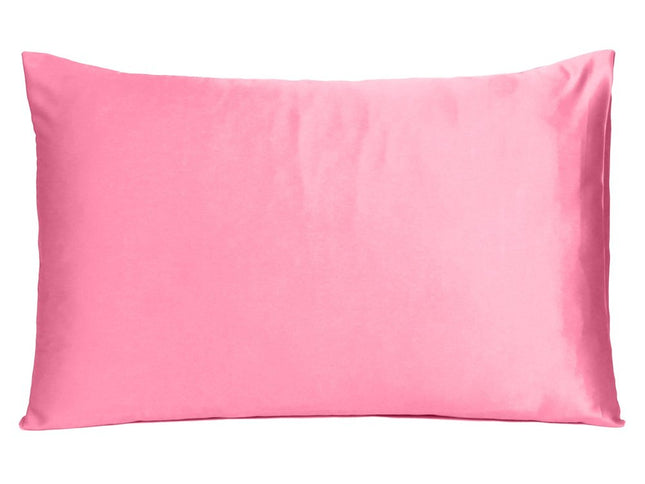 Pink Rose Dreamy Set Of 2 Silky Satin Queen Pillowcases