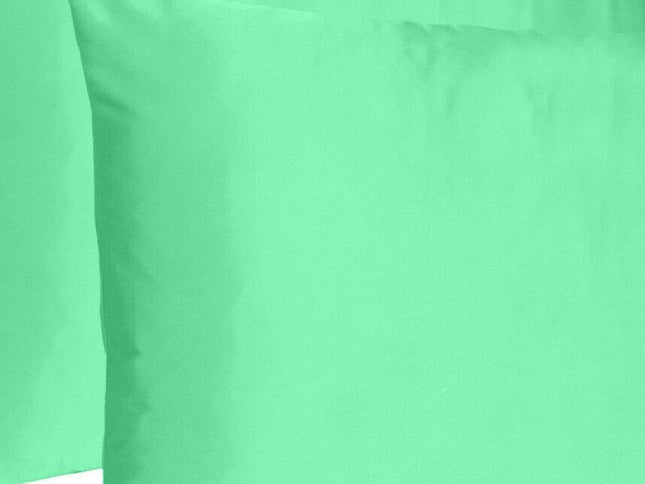 Green Dreamy Set Of 2 Silky Satin Queen Pillowcases