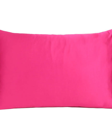 Two Piece Fuchsia Satin And Satin Pillowcases Envelope