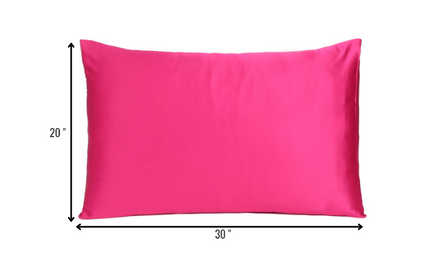 Two Piece Fuchsia Satin And Satin Pillowcases Envelope