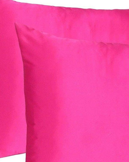 Two Piece Fuchsia Satin And Satin Pillowcases Envelope