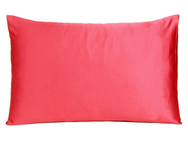 Poppy Red Dreamy Set Of 2 Silky Satin Queen Pillowcases