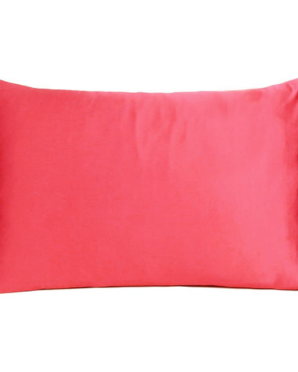 Poppy Red Dreamy Set Of 2 Silky Satin Queen Pillowcases