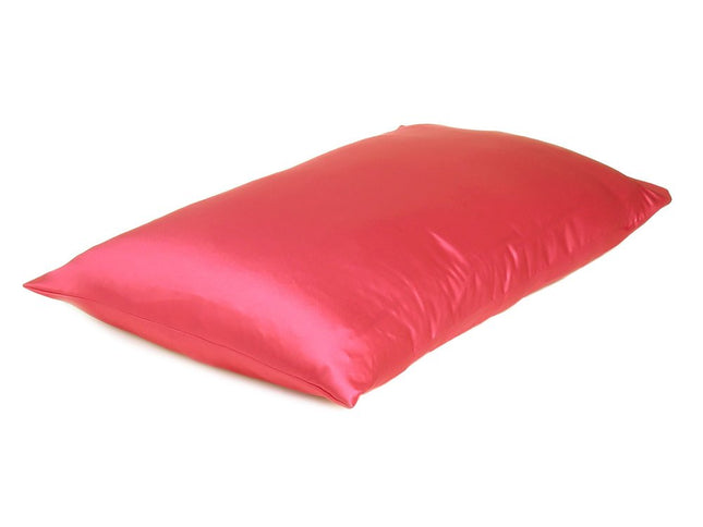 Poppy Red Dreamy Set Of 2 Silky Satin Queen Pillowcases