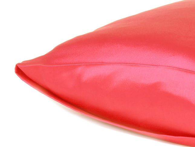 Poppy Red Dreamy Set Of 2 Silky Satin Queen Pillowcases