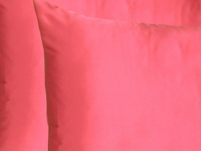 Poppy Red Dreamy Set Of 2 Silky Satin Queen Pillowcases