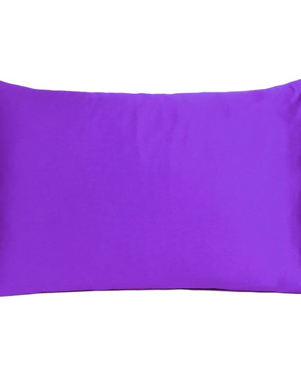 Set of Two Bright Purple Dreamy Silky Satin Queen Pillowcases