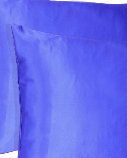 Royal Blue Dreamy Set Of 2 Silky Satin Queen Pillowcases
