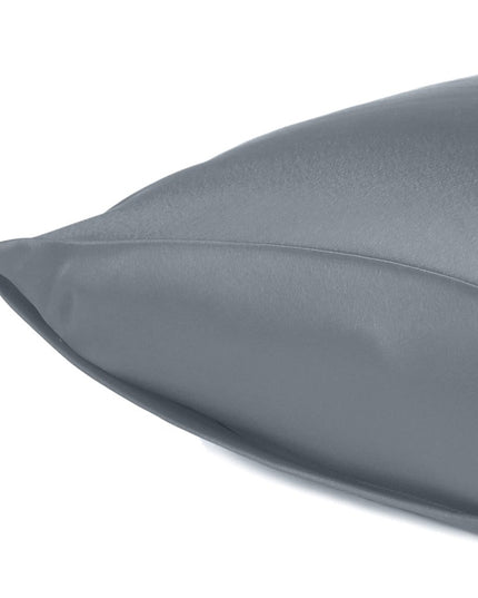 Dark Gray Dreamy Set Of Two Silky Satin Queen Pillowcases