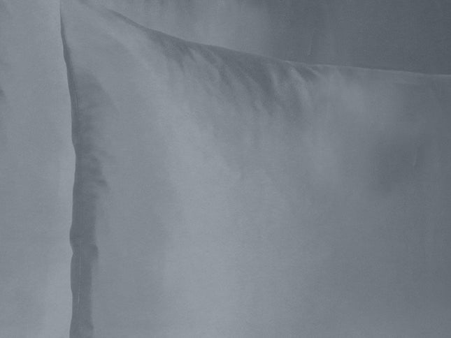 Dark Gray Dreamy Set Of Two Silky Satin Queen Pillowcases