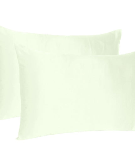 Ivory Dreamy Set Of 2 Silky Satin Queen Pillowcases