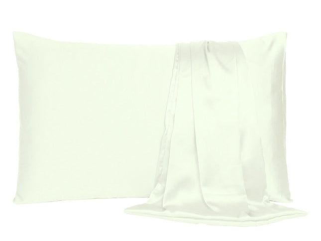 Ivory Dreamy Set Of 2 Silky Satin Queen Pillowcases