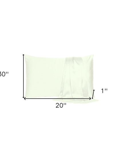 Ivory Dreamy Set Of 2 Silky Satin Queen Pillowcases