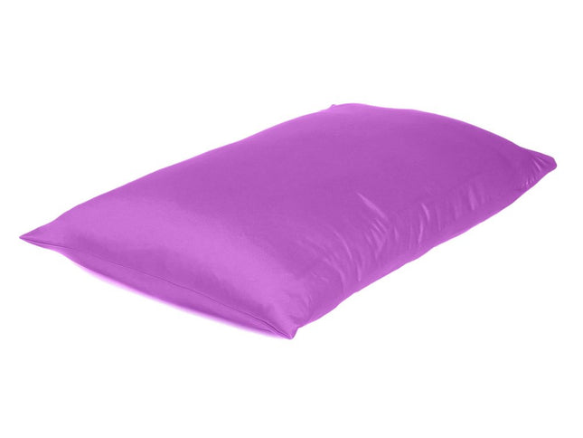 Purple Merlot Dreamy Set Of 2 Silky Satin Queen Pillowcases