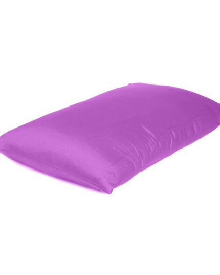 Purple Merlot Dreamy Set Of 2 Silky Satin Queen Pillowcases