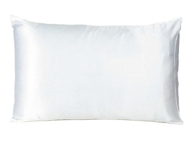 White Dreamy Set Of 2 Silky Satin Queen Pillowcases