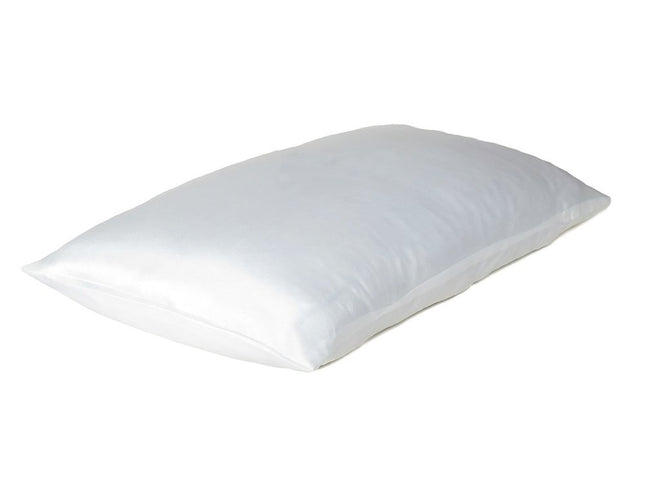 White Dreamy Set Of 2 Silky Satin Queen Pillowcases