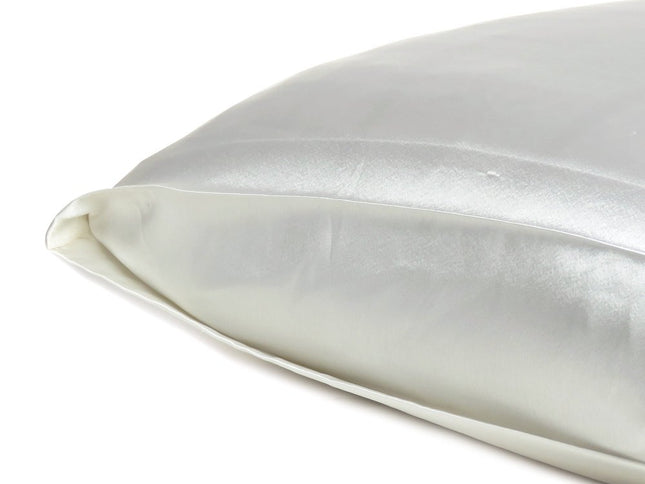 White Dreamy Set Of 2 Silky Satin Queen Pillowcases