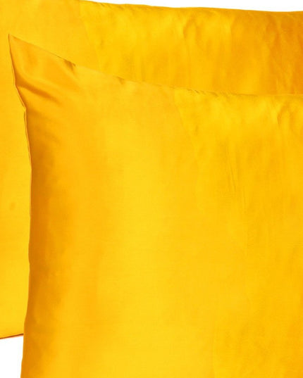 Goldenrod Dreamy Set Of 2 Silky Satin Queen Pillowcases