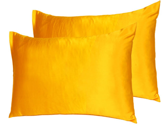 Goldenrod Dreamy Set Of 2 Silky Satin Queen Pillowcases