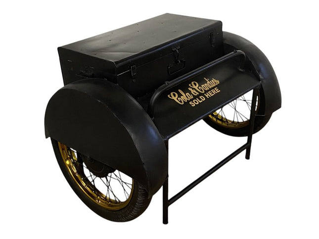 Black Old Time Delivery Box Table With Storage