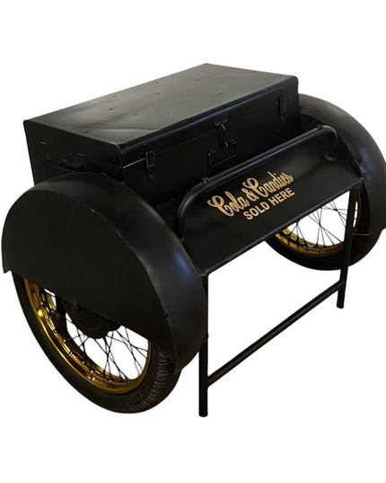 Black Old Time Delivery Box Table With Storage