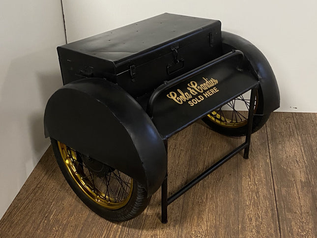Black Old Time Delivery Box Table With Storage