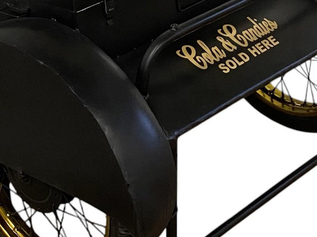 Black Old Time Delivery Box Table With Storage