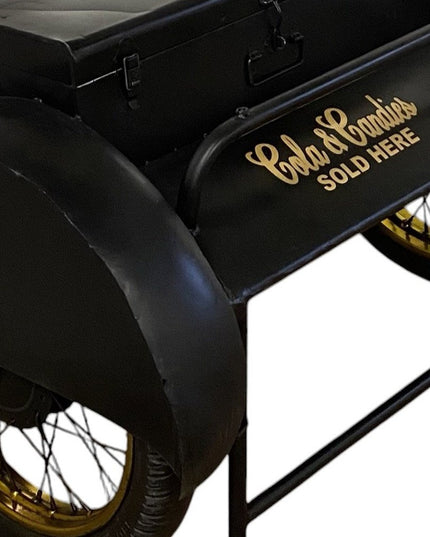 Black Old Time Delivery Box Table With Storage