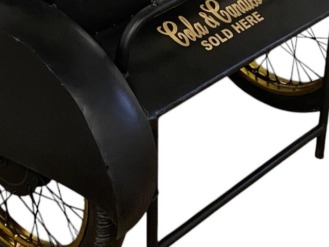 Black Old Time Delivery Box Table With Storage