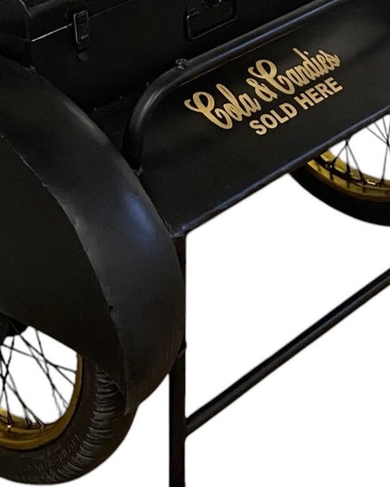 Black Old Time Delivery Box Table With Storage