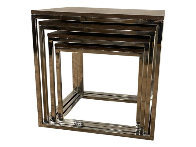 Set Of 4 Modern Rustic Nesting Accent Tables