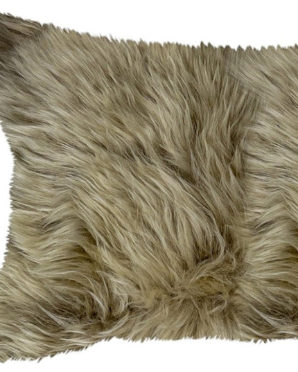 Taupe Natural Sheepskin Lumbar Pillow