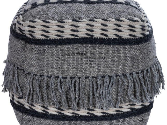 21" Gray Pouf Ottoman