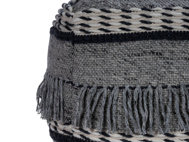 21" Gray Pouf Ottoman