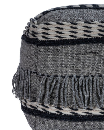 21" Gray Pouf Ottoman