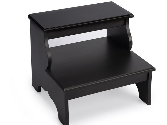 18" Dark Brown Solid and Manufactured Wood Footstool