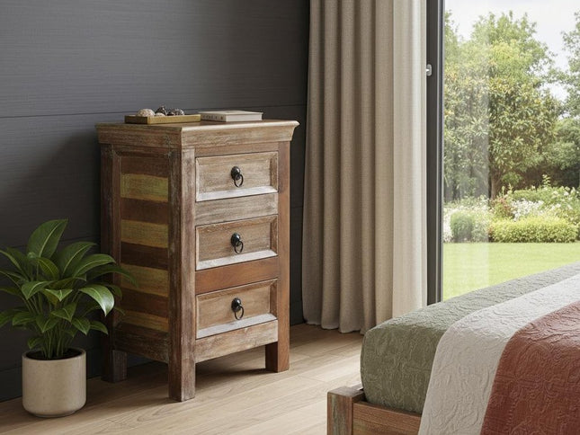 16" Modern Rustic Three Drawer Accent Chest