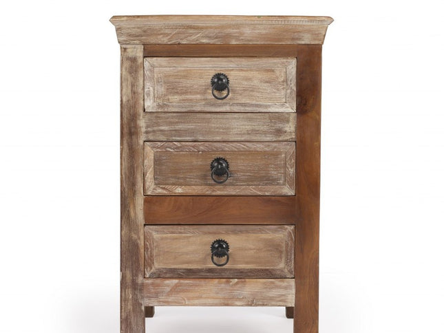 16" Modern Rustic Three Drawer Accent Chest