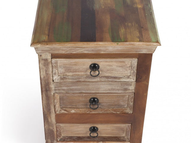 16" Modern Rustic Three Drawer Accent Chest